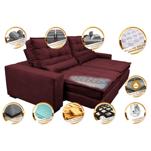 Sofa Retratil e Reclinavel 3 lugares com Molas Ensacadas Gold - ambiente