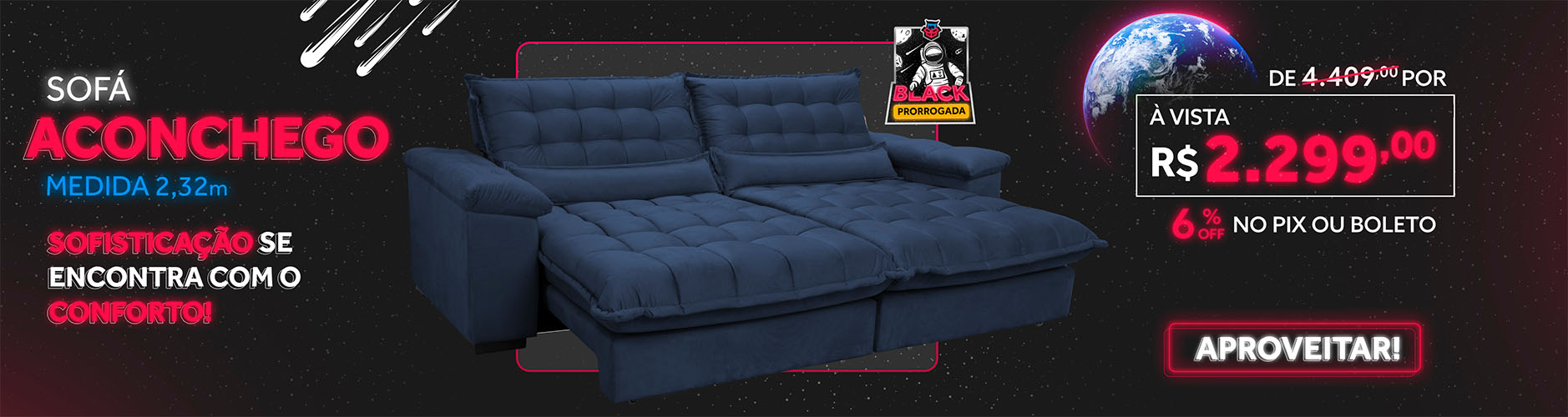 sofa aconchego  black friday