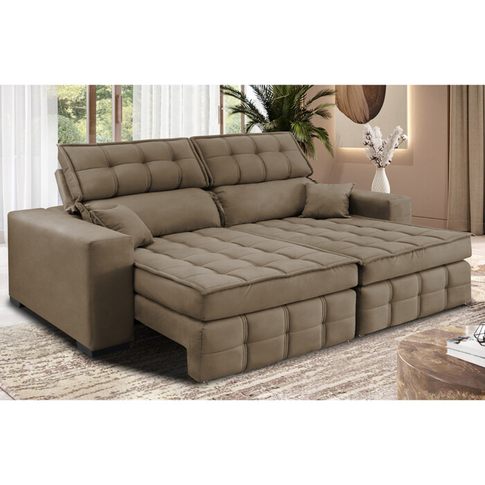 Sofa Retratil Reclinavel 3 Lugares Castor | Cama inBox