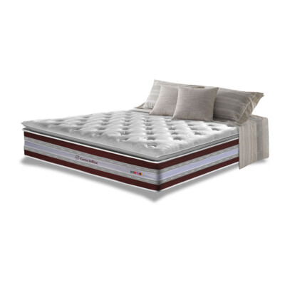 0 - Colchão King de Molas Ensacadas D33 com Pillow TOP Cama inBox