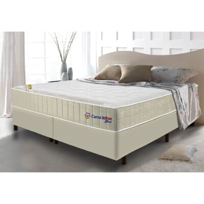 0 - Conjunto Cama Box King com Molas Ensacadas Cama inBox Cloud B