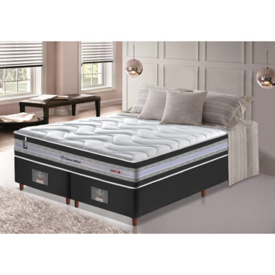 0 - Conjunto Cama Box King de Molas Ensacadas D33 Cama inBox Sele