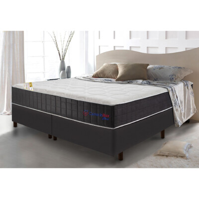 0 - Conjunto Cama Box Queen com Molas Ensacadas Cama inBox Cloud 