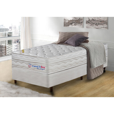 0 - Conjunto Cama Box Solteiro com Molas Ensacadas Cama inBox Won