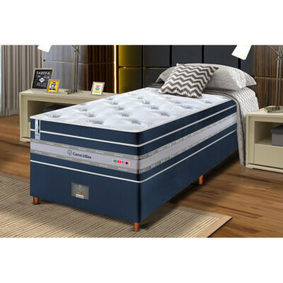 0 - Conjunto Cama Box Solteiro de Molas Ensacadas Cama inBox Sele