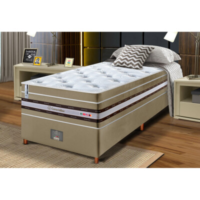 0 - Conjunto Cama Box Solteiro de Molas Ensacadas Cama inBox Sele