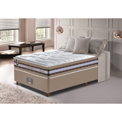 0 - Conjunto Cama Box Solteiro de Molas Ensacadas D33 Cama inBox 