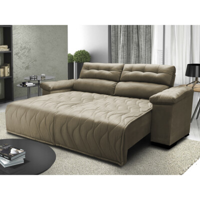 0 - Sofá 2,32m Retrátil e Reclinável com Molas Cama inBox Top Tec