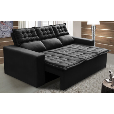 0 - Sofá 3 Lugares Retrátil e Reclinável Cama inBox Slim 2,00m Ve