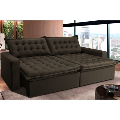 0 - Sofá Retrátil Reclinável e Cama 2,95m Cama inBox Flex Suede V