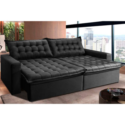 0 - Sofá Retrátil Reclinável e Cama 2,95m Cama inBox Flex Suede V