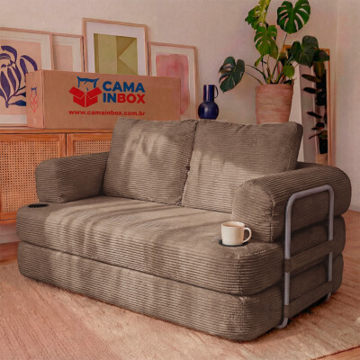  Sofá Cama Elo 1,88m Xpand Tech Velourê Marrom