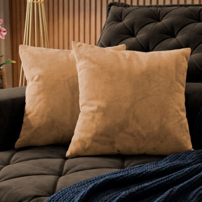 Almofadas Kit Plumie de 45x45cm 2 Uni Boucle Caramelo Cama inBox