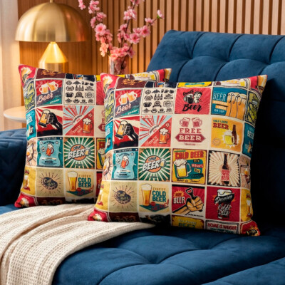 Almofadas Kit Plumie de 45x45cm 2 Uni Estampadas Las Vegas Cama inBox