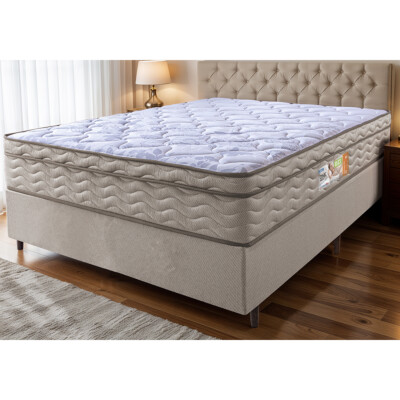 Cama Box Queen Colchão OrtoFirm + Box Desmontável 158x198x65 One Face Espuma D33 Dourado
