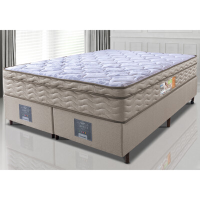 Cama Box King Colchão Ortopédico + Box 193x203x67 One Face Espuma D33 Dourado