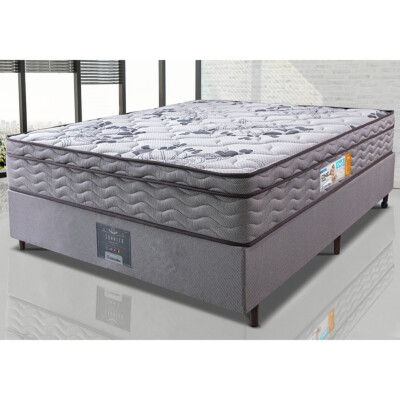 Cama Box Casal Colchão Ortopédico + Box 138x188x67 One Face Espuma D45 Cinza