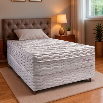 0 - Conjunto Cama Box Solteiro com Molas Ensacadas Cama inBox Won