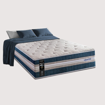 Colchão Solteiro com Molas Ensacadas 88x188x32 Robust 220 Azul Cama inBox