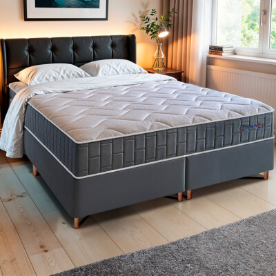 0 - Conjunto Cama Box King com Molas Ensacadas Cama inBox Cloud C