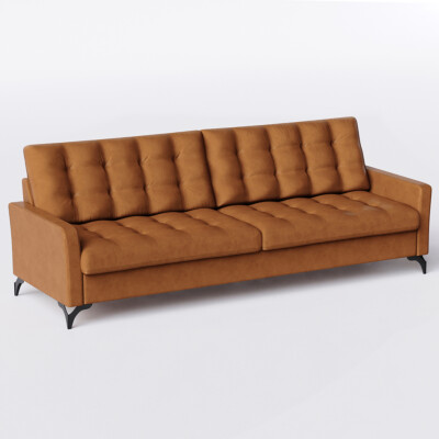 Sofá Living Cama inBox Dublin 2,20m com Molas Bonnel Suede Veludo Caramelo