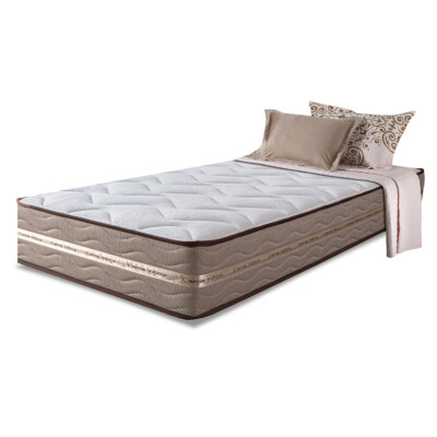 Colchão Solteiro de Molas Ensacadas 88x188x22 Cama inBox Smart Gold Bege 