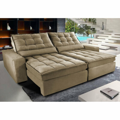 Sofa Retratil e Reclinavel 3 lugares com Molas Ensacadas Gold - ambiente