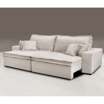 0 - Sofa Retrátil e Reclinável com Molas Cama inBox Premium 2,12m