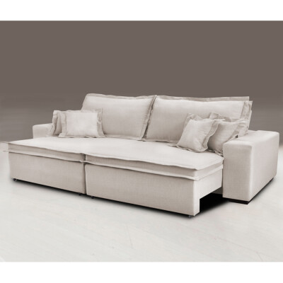 0 - Sofa Retrátil e Reclinável com Molas Cama inBox Premium 3,12m
