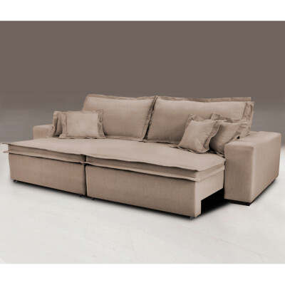 0 - Sofa Retrátil e Reclinável com Molas Cama inBox Premium 3,12m