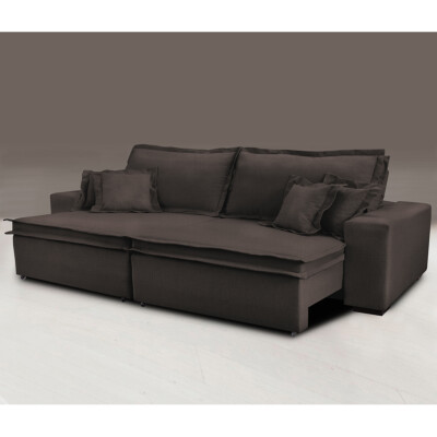 0 - Sofa Retrátil e Reclinável com Molas Cama inBox Premium 2,12m