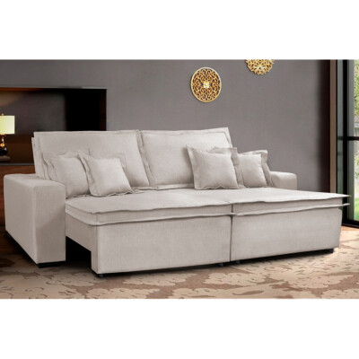 0 - Sofa Retrátil e Reclinável com Molas Cama inBox Premium 2,12m