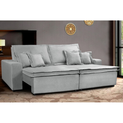 0 - Sofa Retrátil e Reclinável com Molas Cama inBox Premium 2,52m